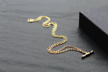 Load image into Gallery viewer, 9ct Gold Figaro Albert T- Bar Necklace