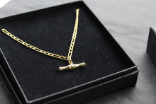 Load image into Gallery viewer, 9ct Gold Figaro Albert T- Bar Necklace