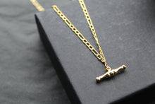 Load image into Gallery viewer, 9ct Gold Figaro Albert T- Bar Necklace