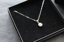 Load image into Gallery viewer, 9ct White Gold Cubic Zirconia Pendant and Chain