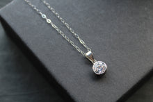 Load image into Gallery viewer, 9ct White Gold Cubic Zirconia Pendant and Chain