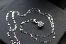 Load image into Gallery viewer, 9ct White Gold Cubic Zirconia Pendant and Chain