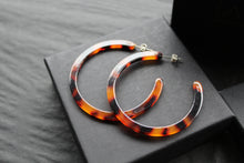 Load image into Gallery viewer, Acrylic Circle Hoop Stud Statement Earrings