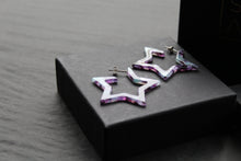 Load image into Gallery viewer, Acrylic Star Hoop Studs, Statement Earrings