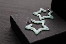 Load image into Gallery viewer, Acrylic Star Hoop Studs, Statement Earrings