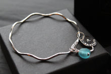 Load image into Gallery viewer, Barmouth/Abermaw Aqua Wave Charm Bracelet
