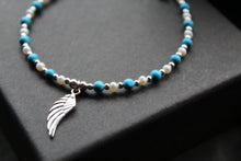 Load image into Gallery viewer, Beautiful Turquoise Angel Wing Bracelet