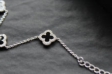 Load image into Gallery viewer, Black Enamel Vintage Flower Bracelet