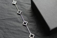 Load image into Gallery viewer, Black Enamel Vintage Flower Bracelet