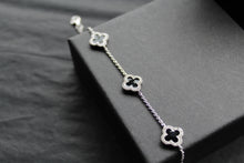 Load image into Gallery viewer, Black Enamel Vintage Flower Bracelet