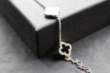 Load image into Gallery viewer, Black Enamel Vintage Flower Bracelet