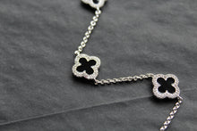 Load image into Gallery viewer, Black Enamel Vintage Flower Bracelet