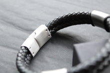 Load image into Gallery viewer, Black Stacked Braided Bracelet