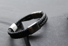 Load image into Gallery viewer, Black Stacked Braided Bracelet