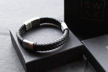 Load image into Gallery viewer, Black Stacked Braided Bracelet