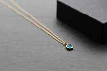 Load image into Gallery viewer, Blue Chalcedony Necklace with Diamond Tag