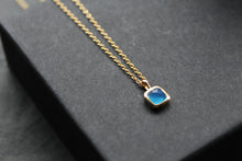 Load image into Gallery viewer, Blue Chalcedony Necklace with Diamond Tag