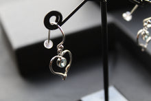 Load image into Gallery viewer, Blue Topaz Organic Heart Shape Dropdown Earrings