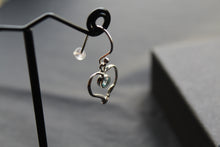 Load image into Gallery viewer, Blue Topaz Organic Heart Shape Dropdown Earrings