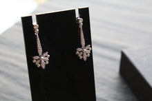 Load image into Gallery viewer, CZ Victorian Butterfly Drop Earrings