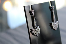 Load image into Gallery viewer, CZ Victorian Butterfly Drop Earrings