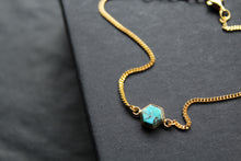 Load image into Gallery viewer, Chain Bracelet with Central Hexagon Turquoise