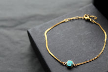 Load image into Gallery viewer, Chain Bracelet with Central Hexagon Turquoise