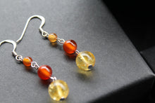Load image into Gallery viewer, Citrine & Carnelian Drop Earrings
