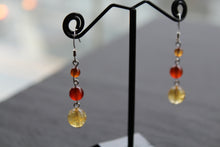 Load image into Gallery viewer, Citrine & Carnelian Drop Earrings