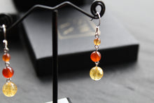 Load image into Gallery viewer, Citrine & Carnelian Drop Earrings