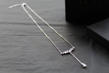 Load image into Gallery viewer, Clear Cubic Zirconia Delicate T Drop Necklace