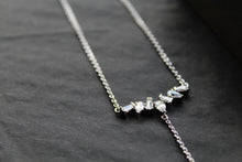 Load image into Gallery viewer, Clear Cubic Zirconia Delicate T Drop Necklace
