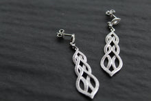 Load image into Gallery viewer, Clear Cubic Zirconia Lattice Teardrop Earrings
