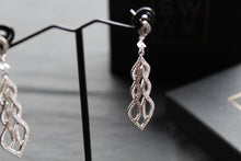 Load image into Gallery viewer, Clear Cubic Zirconia Lattice Teardrop Earrings