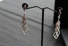 Load image into Gallery viewer, Clear Cubic Zirconia Lattice Teardrop Earrings