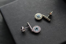 Load image into Gallery viewer, Dainty Blue & White Topaz Drop Earrings