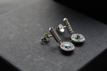 Load image into Gallery viewer, Dainty Blue & White Topaz Drop Earrings