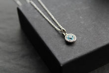 Load image into Gallery viewer, Dainty Blue & White Topaz Pendant & Chain