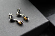 Load image into Gallery viewer, Dainty Double Drop Earrings with Golden Citrine
