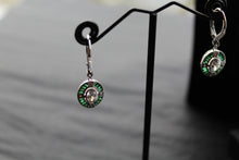 Load image into Gallery viewer, Deco Style Emerald Green Oval Earrings