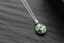 Load image into Gallery viewer, Deco Style Emerald Green Oval Necklace