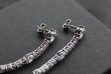 Load image into Gallery viewer, Diamonfire Oval and Round Zirconia Drop Earrings