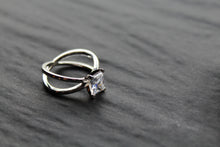Load image into Gallery viewer, Emerald Cut CZ Double Band Ring