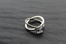 Load image into Gallery viewer, Emerald Cut CZ Double Band Ring