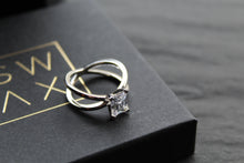 Load image into Gallery viewer, Emerald Cut CZ Double Band Ring