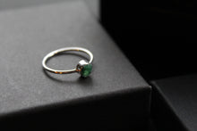 Load image into Gallery viewer, Emerald Silver Stacking Ring