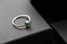 Load image into Gallery viewer, Emerald Silver Stacking Ring