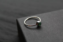 Load image into Gallery viewer, Emerald Silver Stacking Ring