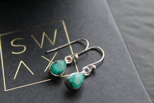 Load image into Gallery viewer, Emerald Tear Drop Earrings