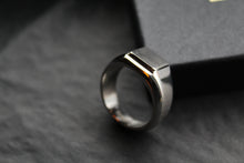 Load image into Gallery viewer, Fred Bennett Signet Ring with Gun Metal IP Detail